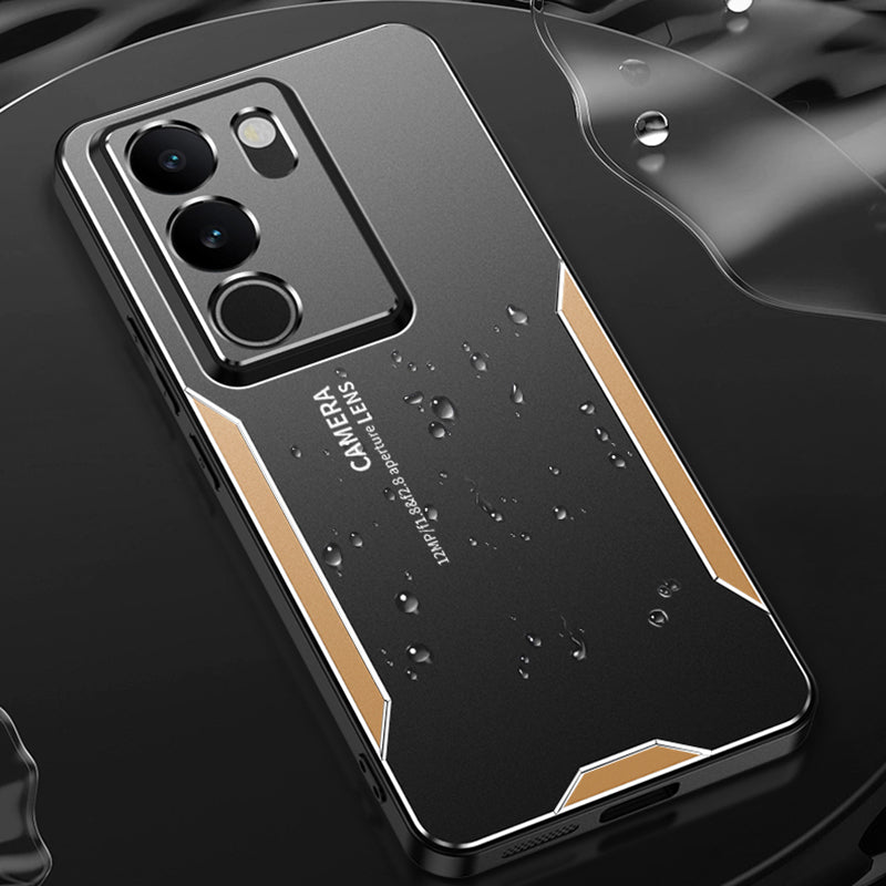Matte Cover for vivo S17 5G Phone Case Aluminium Alloy+PC+TPU - Gold Matte Cover for vivo S17 5G Phone Case Aluminium Alloy+PC+TPU - Gold